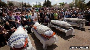 Funeral of killed Israelis