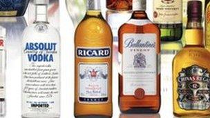 Pernod ricard drinks bottles