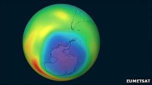 Ozone 'hole' (Eumetsat)