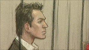 Court sketch of Daniel Houghton