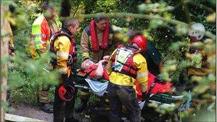 One of the casualties is brought up from the River Dee (Pic: Vic Cleveley)