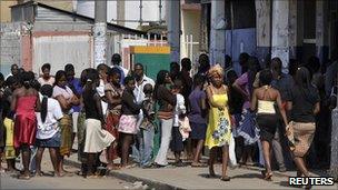 Mozambique bread queue