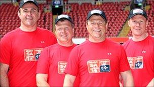 Scott Quinnell, Huw Evans, Scott Gibbs and Paul Thorburn