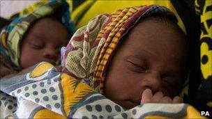 Underweight twins at Nyangao Hospital in Lindi, Tanzania