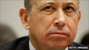 Goldman Sachs chief executive, Lloyd Blankfein testifying before Congress