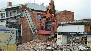 Damaged buildings in Christchurch. 7 Sept 2010