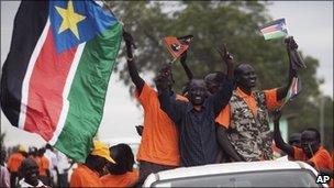 Pro-independence campaigners in Southern Sudan (August 2011)