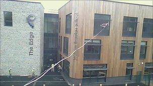 William Brookes School building work image from webcam, picture by Shropshire Council