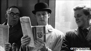 File picture of man reading Lady Chatterley's Lover in 1960