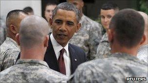 President Obama and army soldiers (file image)