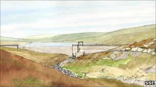 Artist's impression of Kildermorie hydro scheme. Pic: SSE