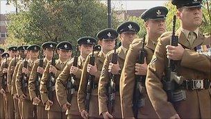 3 Rifles parade in Sunderland