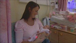 Connie Maria Burton with her mum Claire