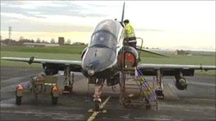 Jet on runway at St Athan