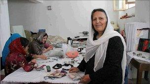 Shaima Shafaq Sadat in the workshop of her jewellery business