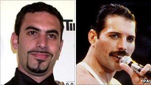 Sacha Baron Cohen and Freddie Mercury