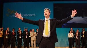 Nick Clegg at the 2009 Lib Dem conference