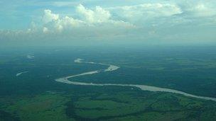 Aerial view of Nukak lands