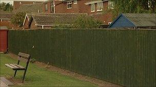 The soundproof fence at the school