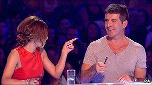 Simon Cowell and Cheryl Cole on The X Factor