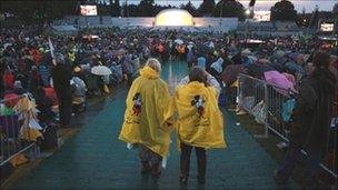 Pilgrims ahead of Pope's arrival