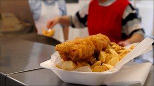 Fish and chips being sold in Kent