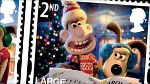 Wallace & Gromit Christmas stamp