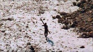 A Sentinelese (Copyright: Indian coastguard/Survival)