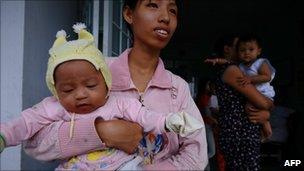 Women with babies in An Giang province, Vietnam (file image)