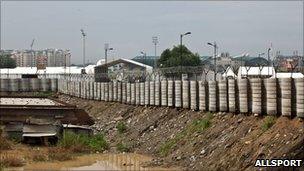 The athletes' village in Delhi, pictured from the exterior