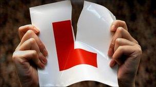 A learner driver rips up her L plate