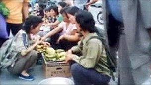 Secret footage shot at a market in North Korea