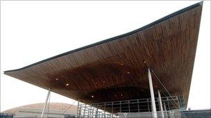 Welsh assembly building in Cardiff Bay