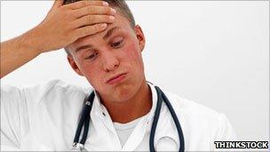 Stressed doctor - photo posed by model