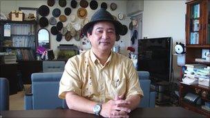 Professor Tetsumi Takara, in his office at Ryukyu University