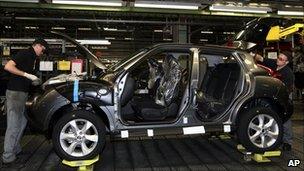 Nissan juke car being assembled in Sunderland