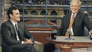 Joaquin Phoenix and David Letterman