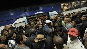 Commuters at the Gare du Nord railway station in Paris on 23 September, 2010