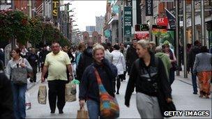 Shoppers in Dublin