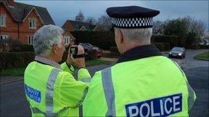 Residents are trained how to use speed guns