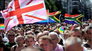 A Gay Pride march in London