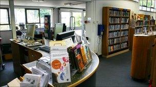 A library interior