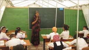 School classes being held in Unicef tents