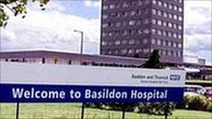 Basildon hospital in Essex