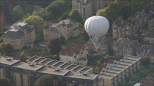 Gas balloon over Bristol earlier in the week