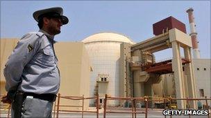 Guard at Bushehr nuclear power plant, Iran - 21 August 2010