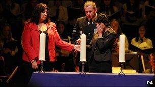 Kate carroll and Daisy godfrey at the memorial service