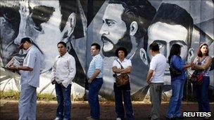 People line up to cast their vote