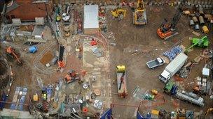 Crossrail construction site in central London