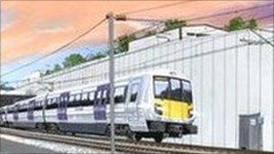 Artist impression of Crossrail train